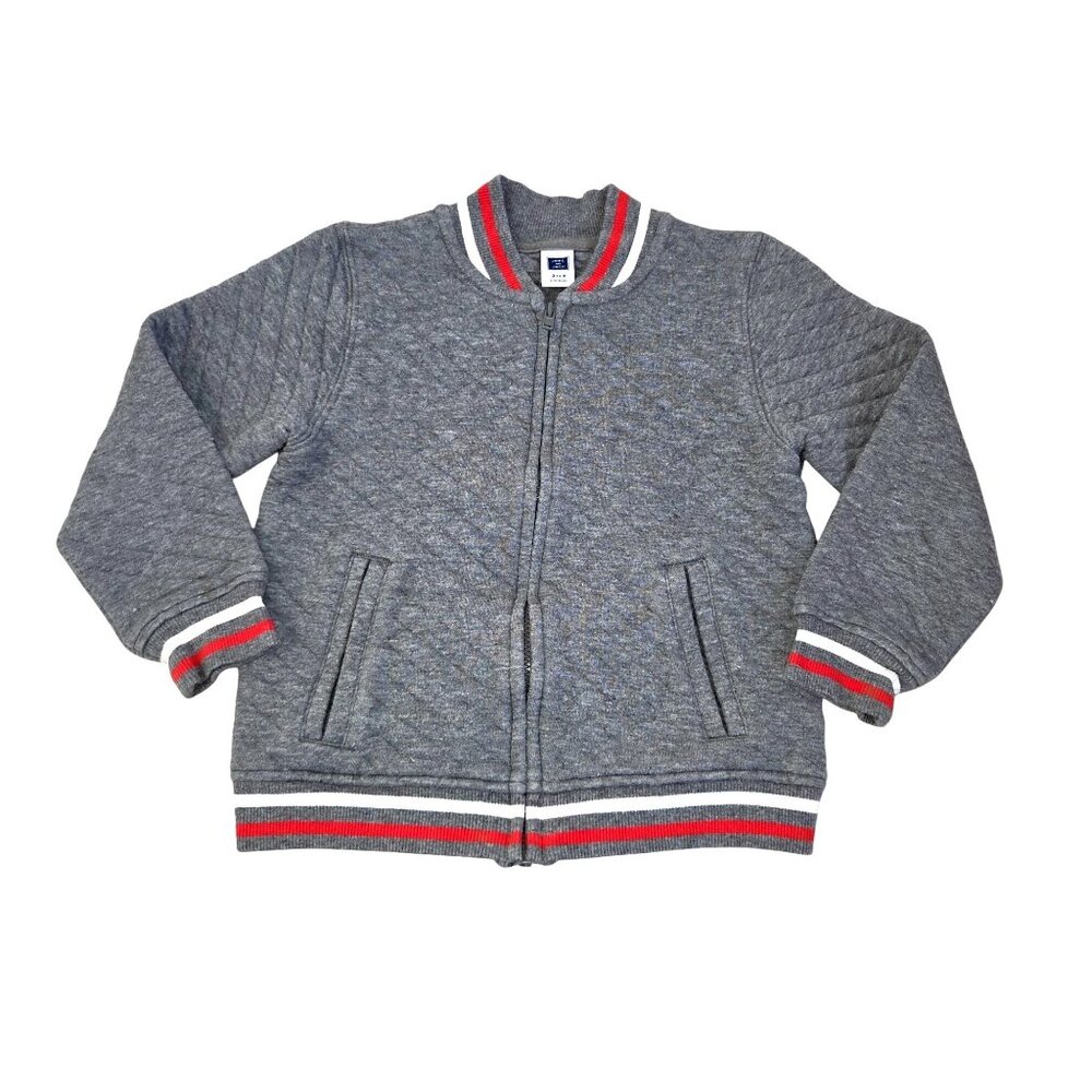 Janie & Jack  Boys 3/4 Quilted Bomber Jacket  Gray